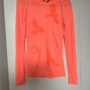 Oiselle Orange Fitted Hoodie Sweatshirt
